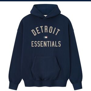 FEAR OF GOD Detroit Tigers Essentials Hoodie Navy New With Tags SOLD OUT HTF